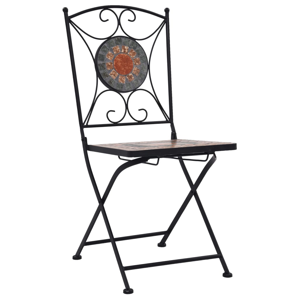 Graag gedaan sessie Haas Mosaic Bistro Set 3 Pieces Ceramic Tile Garden Table Chair Multi Colors  vidaXL | eBay