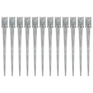 Talne konice 12 kosov srebrne 9x9x90 cm pocinkano jeklo