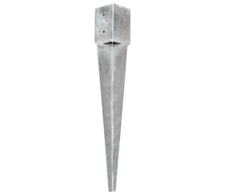 vidaXL Țăruși de sol, 6 buc., argintiu, 10x10x76 cm, oțel galvanizat