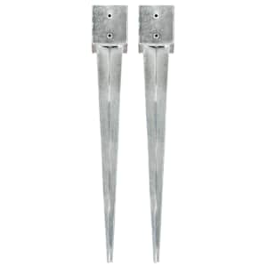 Talne konice 2 kosa srebrne 12x12x89 cm pocinkano jeklo