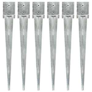 Talne konice 6 kosov srebrne 12x12x89 cm pocinkano jeklo