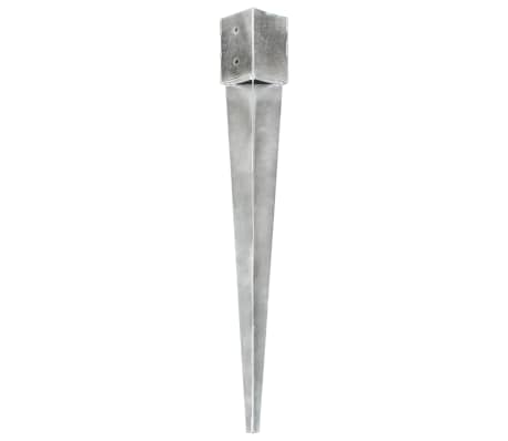 vidaXL Ground Spikes 6 pcs Silver 12x12x89 cm Galvanised Steel