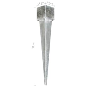 Kotvící hroty 6 ks stříbrné 14 x 14 x 91 cm pozinkovaná ocel - obrázek 6
