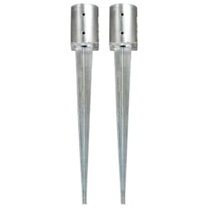 Talne konice 2 kosa srebrne 10x76 cm pocinkano jeklo