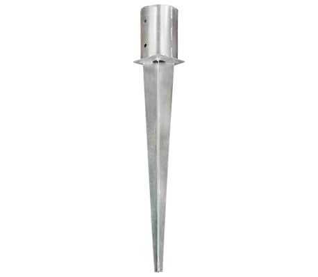 vidaXL Ground Spikes 2 pcs Silver 10x76 cm Galvanised Steel