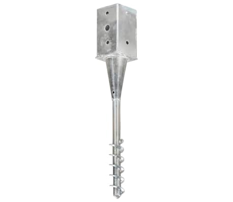 vidaXL Ground Spikes 6 pcs Silver 8x8x57 cm Galvanised Steel