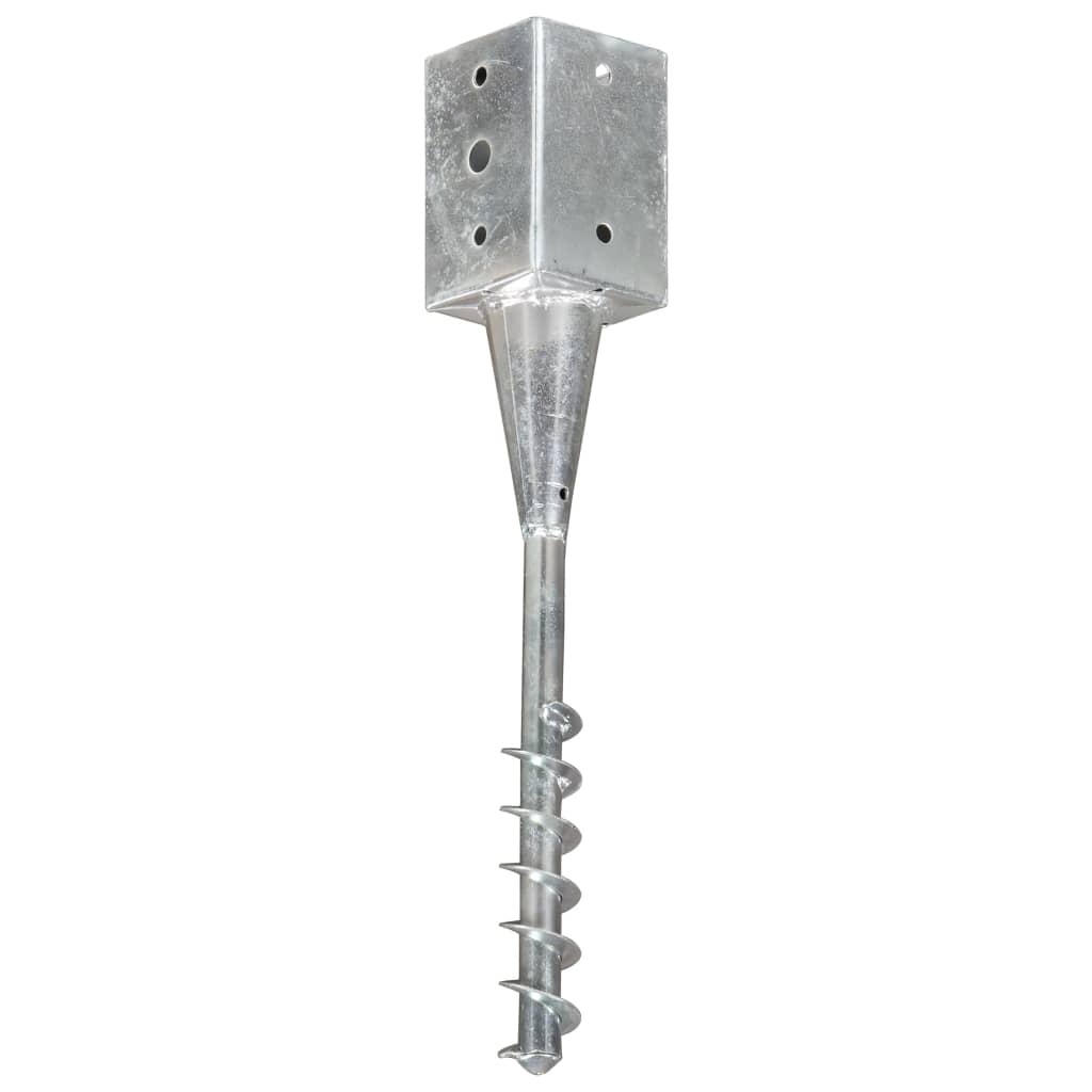 vidaXL Grondpinnen 6 st 9x9x56 cm gegalvaniseerd staal zilverkleurig afbeelding