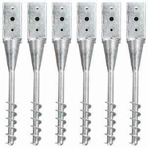 Talne konice 6 kosov srebrne 10x10x57 cm pocinkano jeklo