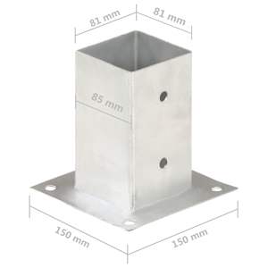 Patka na sloupek 4 ks pozinkovaný kov 81 mm - obrázek 8