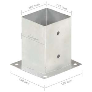 Patka na sloupek 4 ks pozinkovaný kov 101 mm - obrázek 8