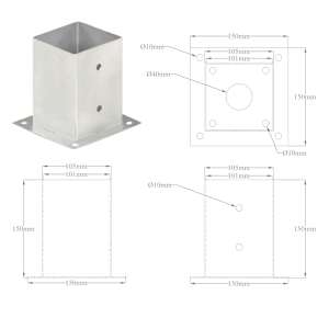 Patka na sloupek 4 ks pozinkovaný kov 101 mm - obrázek 9