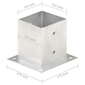 Patka na sloupek 4 ks pozinkovaný kov 121 mm - obrázek 8