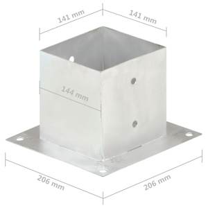 Patka na sloupek 4 ks pozinkovaný kov 141 mm - obrázek 8