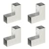 vidaXL posti&uuml;hendused, 4 tk L-kujuline, tsingitud metall, 71 x 71 mm