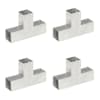 vidaXL posti&uuml;hendused, 4 tk T-kujuline, tsingitud metall, 71 x 71 mm