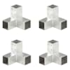 vidaXL posti&uuml;hendused, 4 tk Y-kujuline, tsingitud metall, 71 x 71 mm