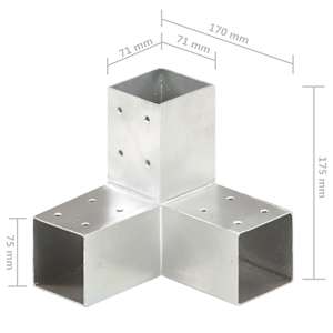 Trámová spojka ve tvaru Y 4 ks pozinkovaný kov 71 x 71 mm - obrázek 7