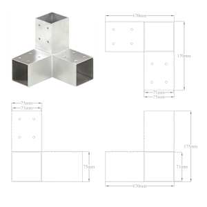 Trámová spojka ve tvaru Y 4 ks pozinkovaný kov 71 x 71 mm - obrázek 8