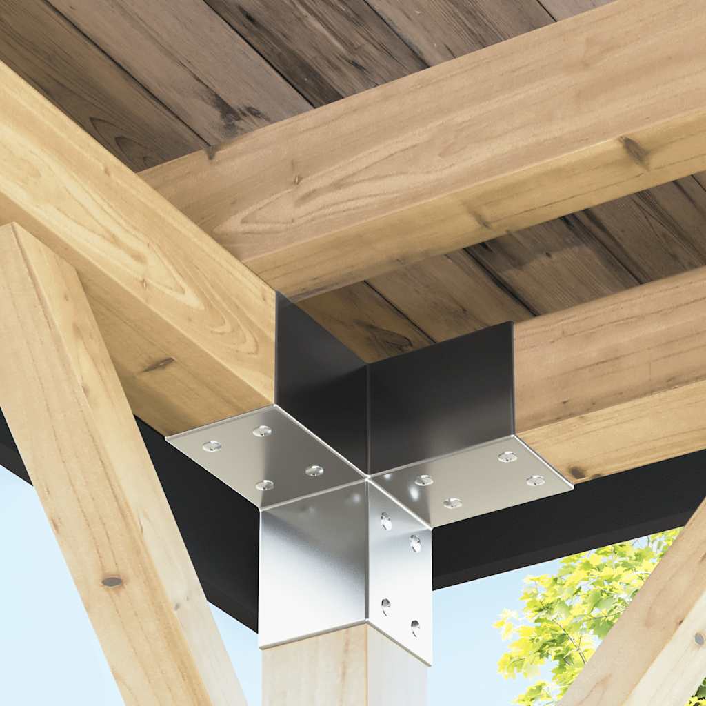 Spojniki za stebre 4 kosi Y oblike pocinkana kovina 71x71 mm