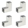 vidaXL posti&uuml;hendused, 4 tk L-kujuline, tsingitud metall, 81 x 81 mm