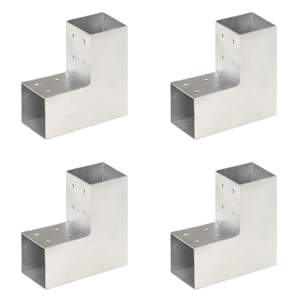 Spojniki za stebre 4 kosi L oblike pocinkana kovina 81x81 mm