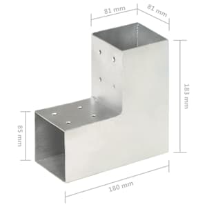 Trámová spojka 4 ks ve tvaru L pozinkovaný kov 81 x 81 mm - obrázek 7