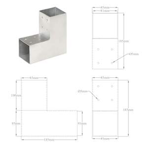 Trámová spojka 4 ks ve tvaru L pozinkovaný kov 81 x 81 mm - obrázek 8