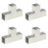 vidaXL posti&uuml;hendused, 4 tk T-kujuline, tsingitud metall, 81 x 81 mm