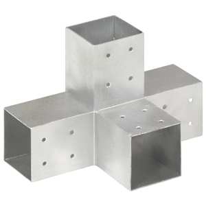 vidaXL posti&uuml;hendus X-kujuline, tsingitud metall, 81 x 81 mm