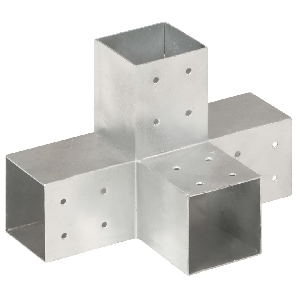 vidaXL Conectori de grindă, formă X, 4 buc, 81x81 mm, metal galvanizat