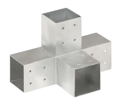 vidaXL Conectori de grindă, formă X, 4 buc, 81x81 mm, metal galvanizat