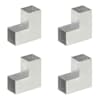 vidaXL posti&uuml;hendused, 4 tk L-kujuline, tsingitud metall, 91 x 91 mm