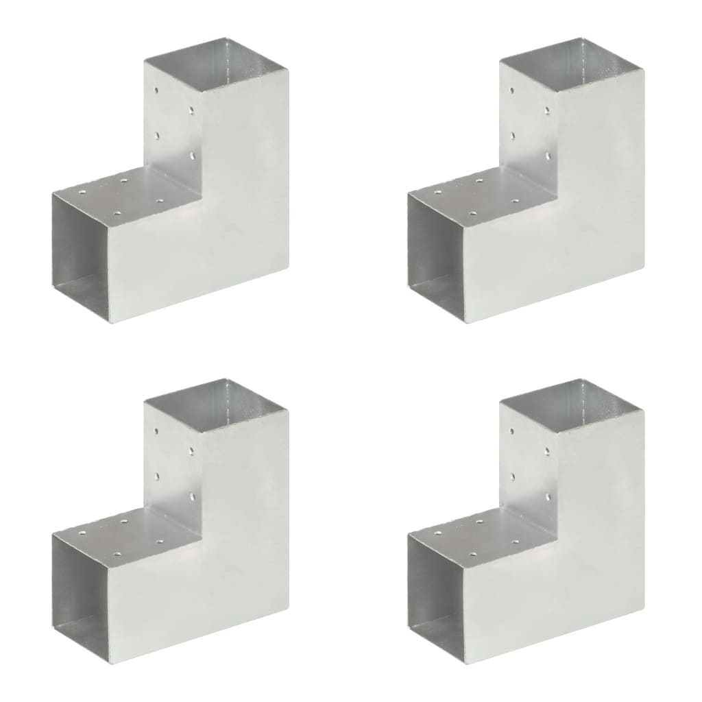 vidaXL Conectori de grindă, formă L, 4 buc, 91x91 mm, metal galvanizat