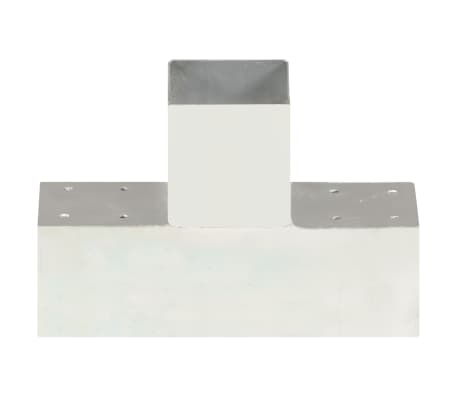 vidaXL Conector de postes en forma de T metal galvanizado 91x91 mm