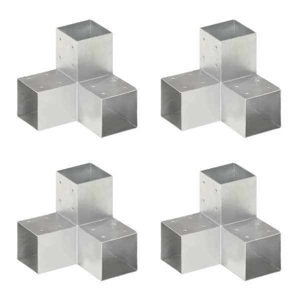 vidaXL posti&uuml;hendused, 4 tk Y-kujuline, tsingitud metall, 91 x 91 mm