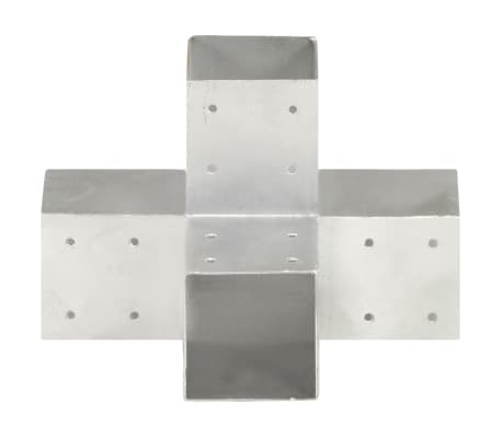 vidaXL Post Connector X Shape Galvanised Metal 91x91 mm