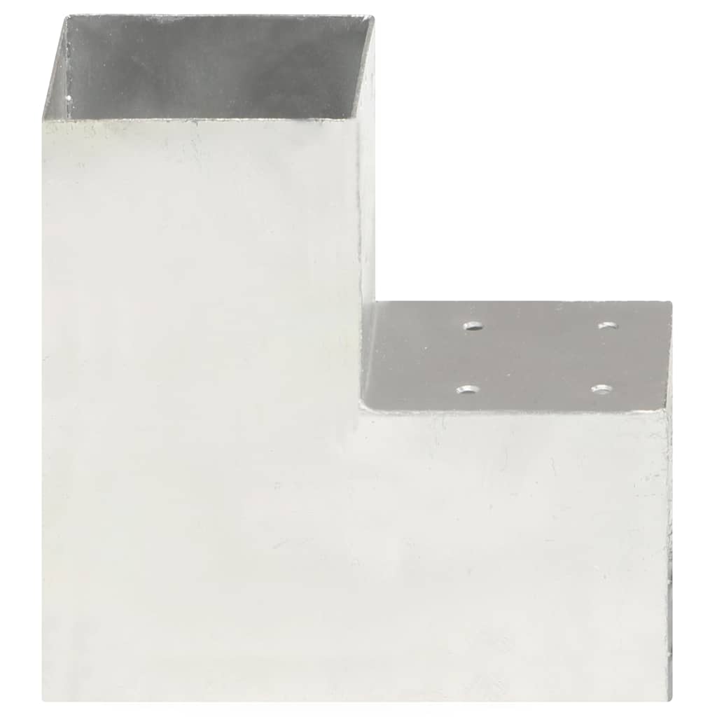 VidaXL Paalverbinding L-vorm 101x101 Mm Gegalvaniseerd Metaal