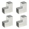 vidaXL posti&uuml;hendused, 4 tk L-kujuline, tsingitud metall, 101 x 101 mm