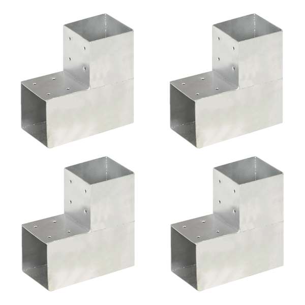 vidaXL posti&uuml;hendused, 4 tk L-kujuline, tsingitud metall, 101 x 101 mm