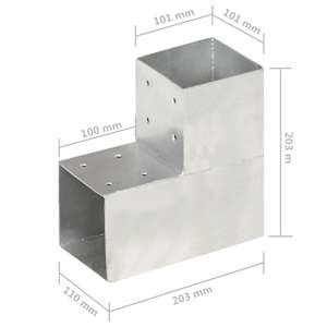 Trámová spojka 4 ks ve tvaru L pozinkovaný kov 101 x 101 mm - obrázek 7