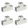 vidaXL posti&uuml;hendused, 4 tk T-kujuline, tsingitud metall, 101 x 101 mm