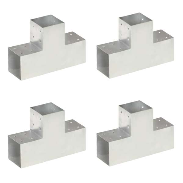 vidaXL posti&uuml;hendused, 4 tk T-kujuline, tsingitud metall, 101 x 101 mm
