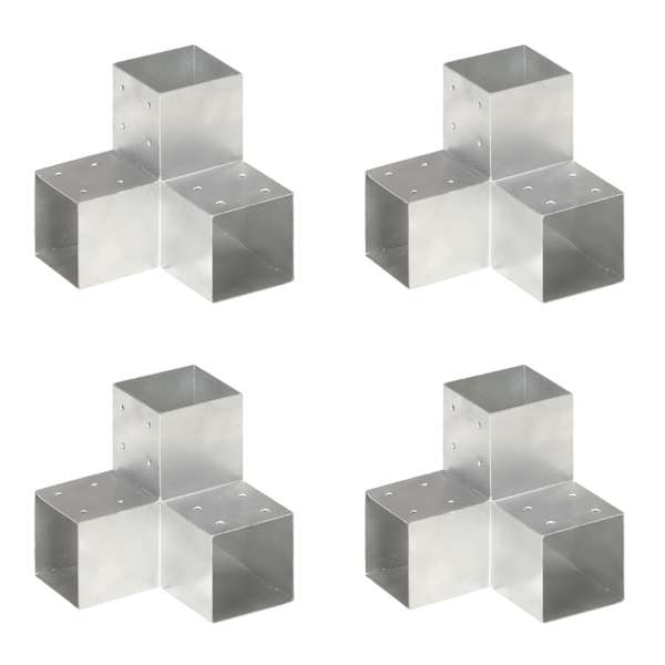 vidaXL posti&uuml;hendused, 4 tk Y-kujuline, tsingitud metall, 101 x 101 mm