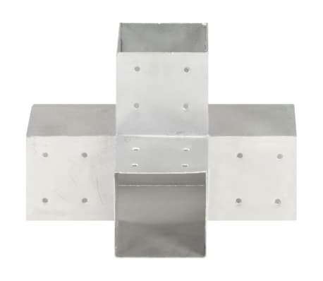 vidaXL Conector de postes en forma de X metal galvanizado 101x101 mm