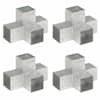 vidaXL posti&uuml;hendused, 4 tk X-kujuline, tsingitud metall, 101 x 101 mm