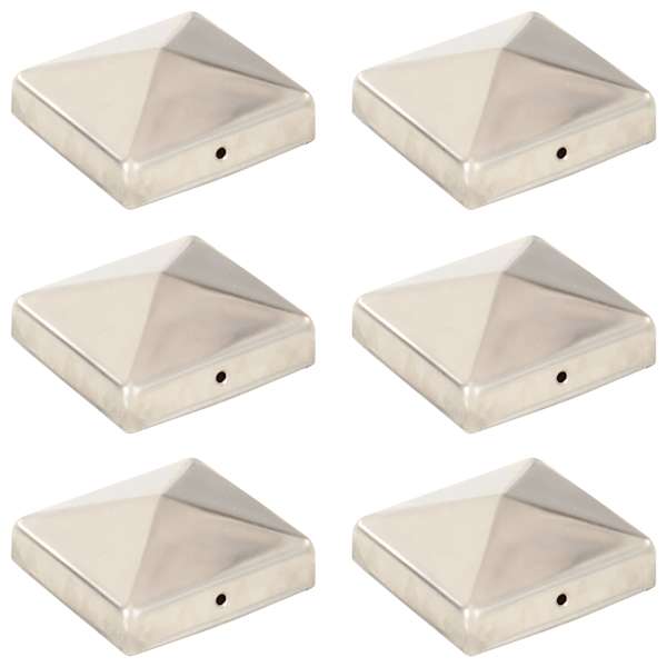 vidaXL p&uuml;ramiidikujuline aiapostiots, 6 tk, roostevaba teras, 81x81 mm