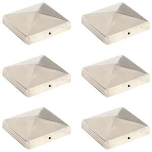 Krytky na plotové sloupky ve tvaru stříšky 6 ks nerez 101x101mm