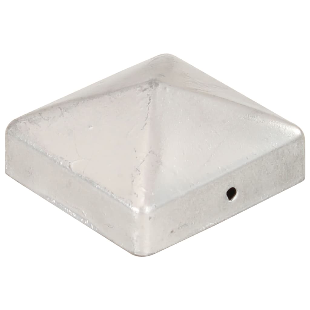 vidaXL Tapas para postes de valla 6 uds metal galvanizado 71x71mm