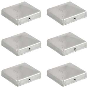 vidaXL p&uuml;ramiidikujuline aiapostiots, 6 tk, tsingitud metall, 81x81 mm