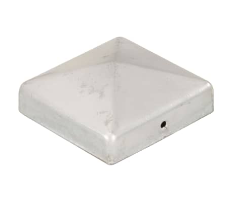 vidaXL Stolphattar pyramid 6 st galvaniserad metall 81x81 mm